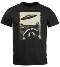 Herren T-Shirt UFO Waschbär