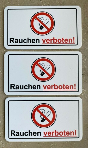3er set rauchen verboten - set,