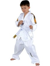 KWON CLUBLINE Kinder Taekwondo Anzug Tiger mit Gürtel, Weiß, 90 - 180 cm