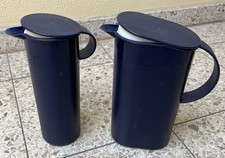 Tupperware 2x Preludio Kanne 1 + 1,7 Liter Saftkanne dunkelblau + Deckel Tupper