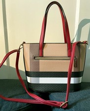 Tom & Eva Handtasche, wie neu! Markentasche, rot, braun und beige
