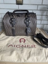 Neu Aigner City Satchel Fango Tasche Braun Monogram Inkl. Staubbeutel Wie Speedy