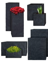 PFLANZWERK® Pflanzkübel & Blumenkübel - Pflanztrog & Blumentopf - Lava Anthrazit