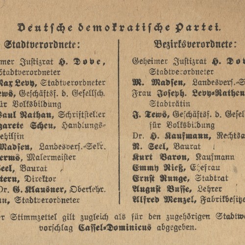 Stimmzettel wahl ddp - stimmzettel,