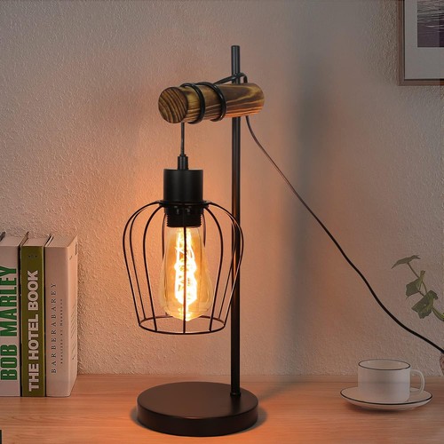 Tischlampe vintage holz - tischlampe,