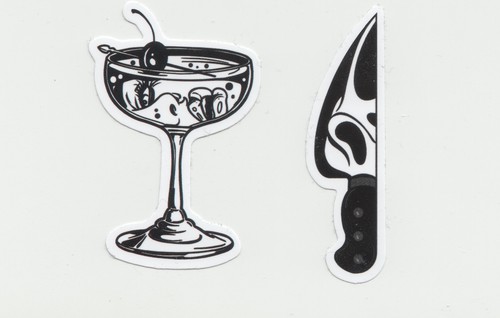 Black white aufkleber - black,