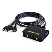 1x2 Port USB HDMI-compatible KVM Switcher Cable for Dual Monitor Keyboard Mouse