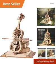3D Holz Puzzle Modellbausatz Spieluhr Cello DIY Holzpuzzle Musikinstrument De...