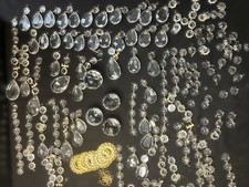 300 Teile Konvolut Ersatzteile Bleikristall Kronleuchter Kugeln Ketten Kristall