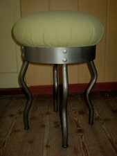 HOCKER Klavierhocker DICK GEPOLSTERT stabil * METALL & VELOUR