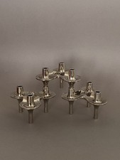 3 BMF Orion Steckleuchter Kerzenhalter Kerzenleuchter 60er Jahre Stoff Nagel