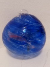 Kugel mundgeblasen Glas blau Glaskugel Fensterkugel