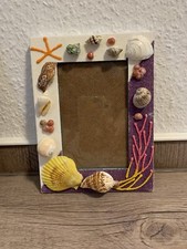 Bilderrahmen 15 x 20 cm MDF mit Muscheln Foto 9 x 14 cm hängend, stehend