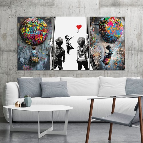 Banksy ballon graffiti - banksy, wand