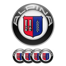 4st Aufkleber ALPINA Logo für Radkappen Nabendeckel Felge Silicone Embleme