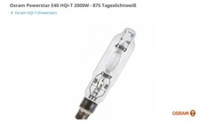  Dampflampe E40 HQI-T 2000W 5 Stück