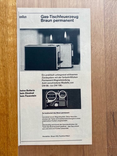 Braun gas tischfeuerzeug - gas,