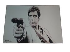 Scarface Strike Back White Edition 100x70cm Limited Bild auf Leinwand