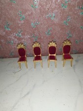 4 x Nostalgie-Barock-Stuhl-Modeladen-Schloss -Puppenhaus-Puppenstube-ca 1:18