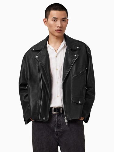 Echt leder biker jacke - echt,