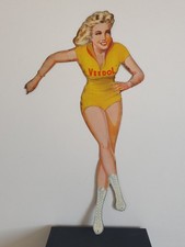 Antikes Blechschild Veedol Pin Up Motoren Öl Hamburg Entwurf Heinz Fehling 1950