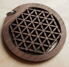 Blume des Lebens, Anhänger, Esoterik, Mandala, 40mm Nussbaum Amerikanisch