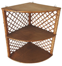 Kleines Korbregal Eckregal Wandregal Mid Century 50er 60er Vintage