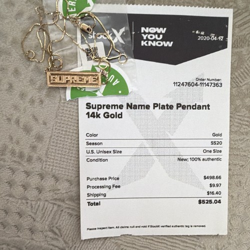 Supreme name plate - name, 14k