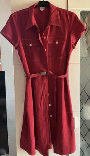 Seiden hemdkleid rot - seiden, gr.l-xl.rot.