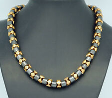 Haematit Magnetschmuck Halskette Collier Zylinderrollen Ø 7,5 mm 45 cm lg. gold