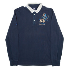 LA MARTINA Argentina Herren Sweatshirt Blau Knopfleiste XL