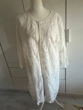 BODYFLIRT Long Mantel Kleid Hochzeit Langarm Spitze in Weiß gefüttert 44/46