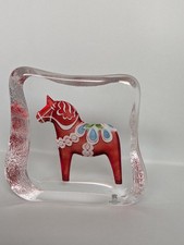 MATS JONASSON  Målerås Sweden Rot Dalecarlia Pferd Kunst Glas Kristall signed