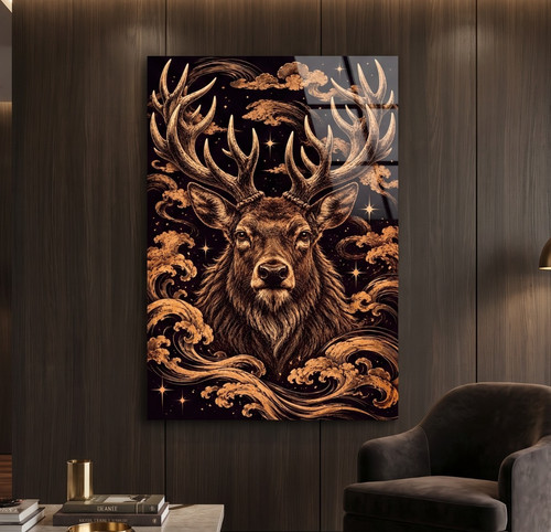 Luxus wandbild hirsch geweih - luxus,