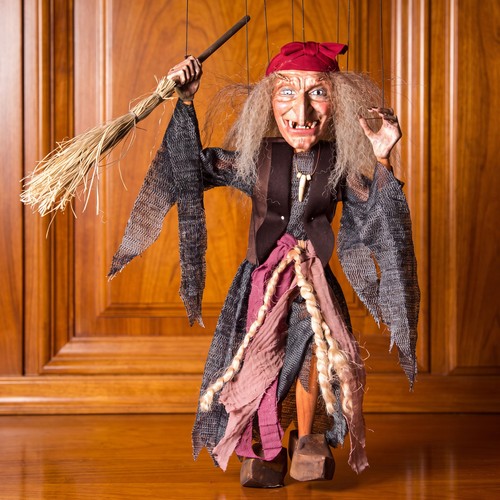 Czech folk art marionette hexe - art,