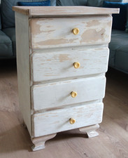 Alte Kommode Nachttisch Nachtkästchen Vintage 50er Jahre Shabby Chic altweiß