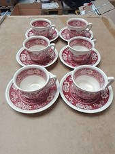 Villeroy Boch Rusticana Rot 6 Kaffeetassen Mit Unterteller Gebrauchter Zustand