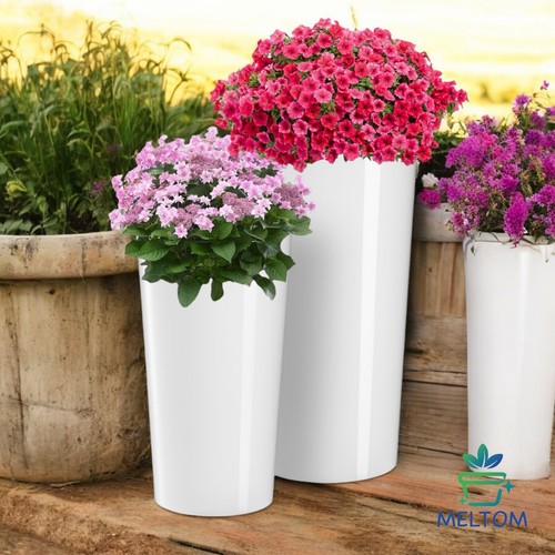 Runder blumentopf hochglanz - blumentopf,