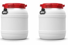2er Set 55 L Drehdeckelfass