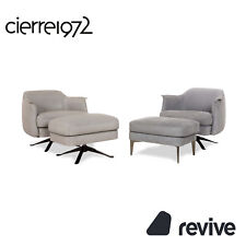Cierre Boheme Leder Sessel Set Grau inkl. Hocker
