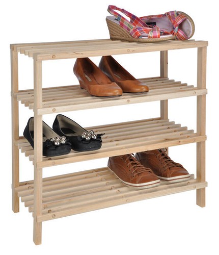 Holz schuhregal mit 4 - holz,