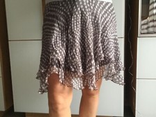 Marc Cain Rock 100% Seide Gr. N3/38/40 Stufenrock Volantrock M Pünktchen