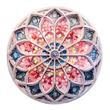 3x Sticker Stained Glass Pink