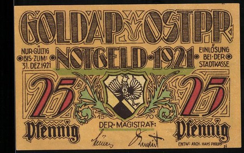 Notgeld goldap 1921 25 - notgeld, 1921,