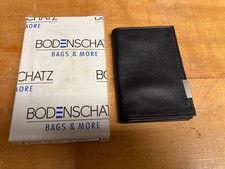 Geld-/Kartenmäppchen Leder Schwarz von Bodenschatz mit Airplus Logo