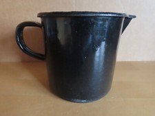 Milchtopf Milchkanne schwarze Emailliert ca. 10,3 cm hoch