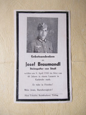 Sterbebild WK 2  Gef. 9. 4. 1945 in einem Lazarett in Karlsruhe starb