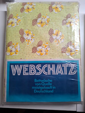 Vintage Bettwäsche Webschatz von Quelle 70er/80er – OVP, Blumenmuster 4-tlg.