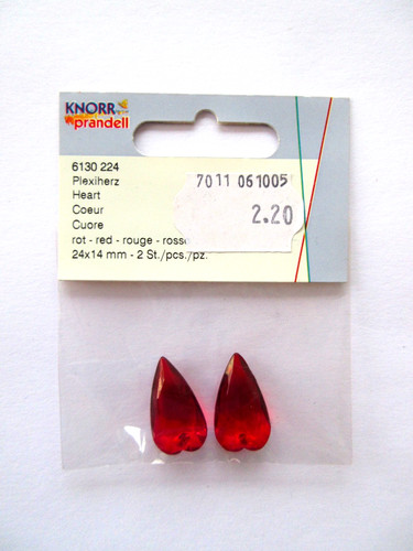 Herz anhänger plexiglas - -, rot