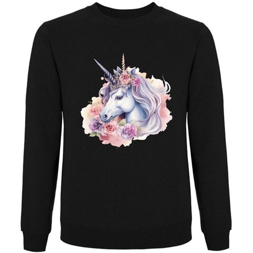 Sweatshirt schwarz einhorn - sweatshirt,